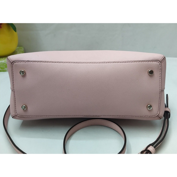 Kate Spade New York Pink Crossgrain Leather Domed Double Handles Satchel Bag - Picture 9 of 16